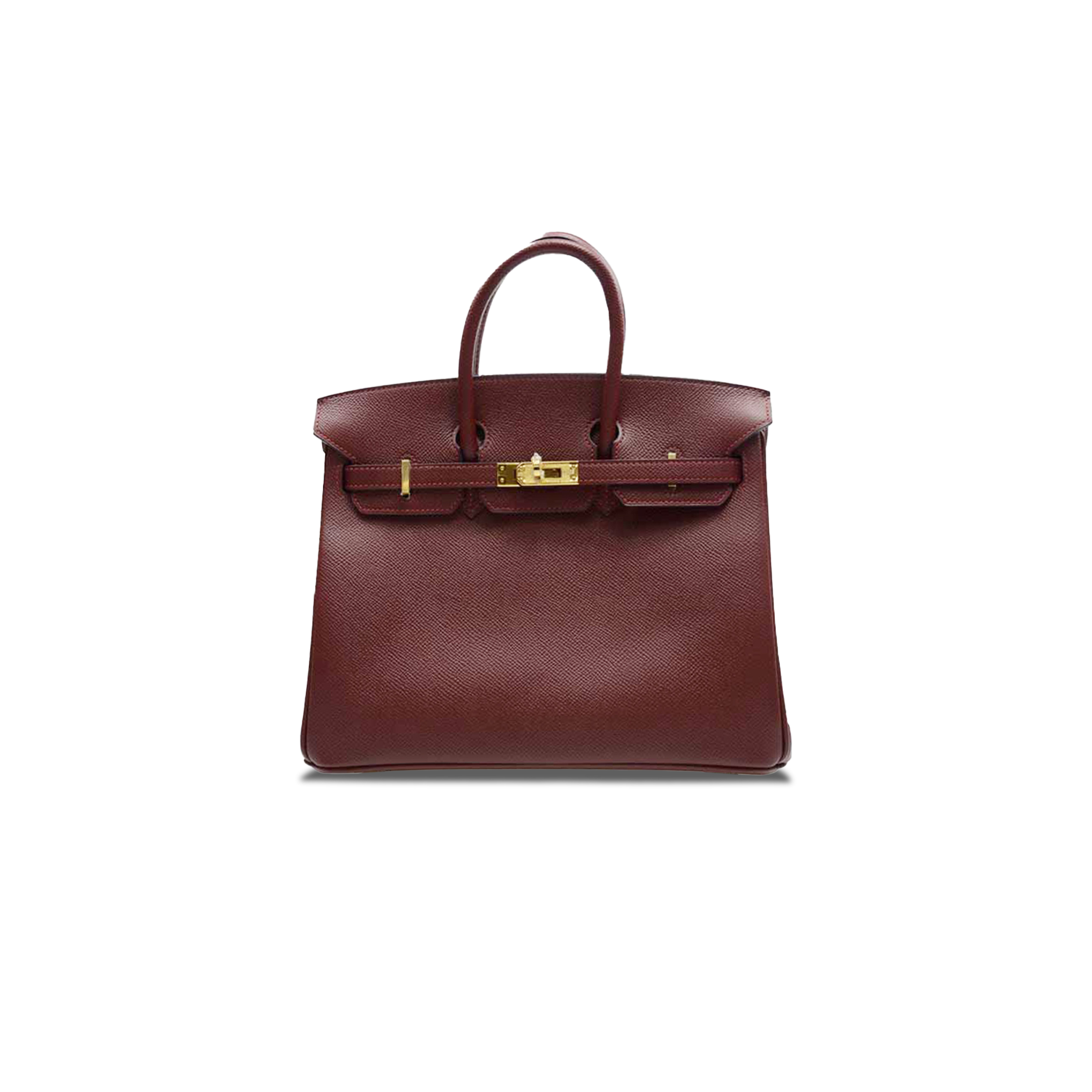 HERMES BIRKIN 25 TOGO LEATHER BURGUNDY GOLD BUCKLE BAG BK2555EPGP (25*20*13cm)